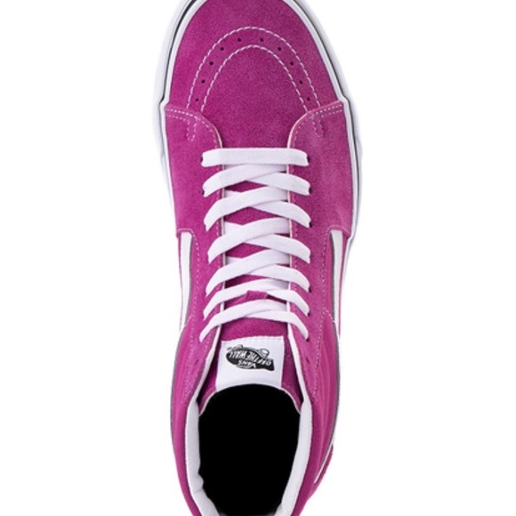 Vans Sk8-Hi Skate Shoe - Fuchsia Red - Picture 3 of 9